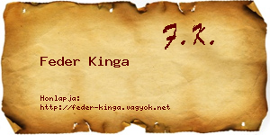 Feder Kinga névjegykártya